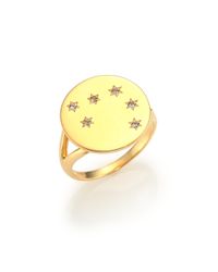 Elizabeth and James | Metallic Vega White Topaz Signet Ring | Lyst