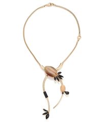 Marni | Metallic Asymmetrical Horn & Crystal Statement Necklace | Lyst