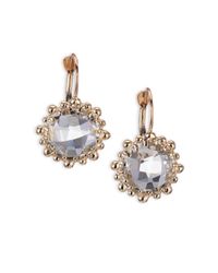 Anzie | Blue Dew Drop White Topaz & 14k Yellow Gold Earrings | Lyst