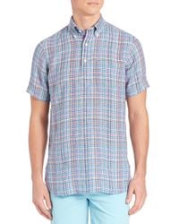 Polo Ralph Lauren | Blue Plaid Half-placket Button-down Shirt for Men | Lyst