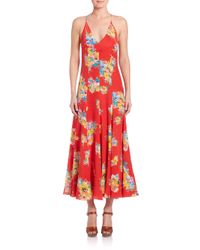 Polo Ralph Lauren | Multicolor Silk Floral Maxi Dress | Lyst