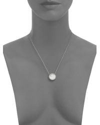 Michael Kors | Metallic Silvertone Monogram Necklace | Lyst