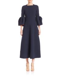 ROKSANDA | Blue Yasmin Solid Fit & Flare Dress | Lyst