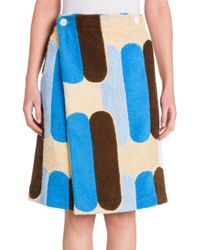 Miu Miu | Blue Printed Terry Cloth Skirt | Lyst