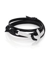 Miansai | Black Modern Anchor Leather Wrap Bracelet | Lyst