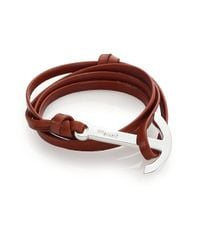 Miansai | Brown Modern Anchor Leather Wrap Bracelet | Lyst