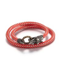 John Hardy | Red Braided Wrap Sterling Silver Bracelet | Lyst