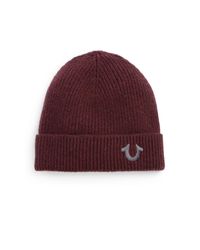 True Religion | Purple Logo Knit Watchcap for Men | Lyst