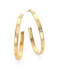 Elizabeth and James | Metallic Bassa White Topaz Hoop Earrings/1.7 | Lyst