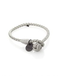 Bottega Veneta | Metallic Intrecciato Leather Thin Wrap Bracelet | Lyst
