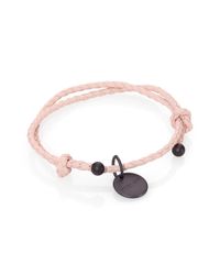 Bottega Veneta | Pink Intrecciato Leather Beaded Thin Wrap Bracelet | Lyst