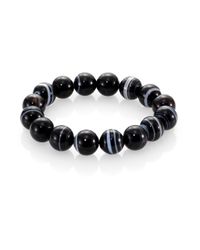 Nest | Black Line Agate Beaded Stretch Bracelet | Lyst
