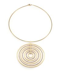 Michael Kors | Metallic Brilliance Statement Pave Pendant Collar Necklace | Lyst