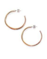 Michael Kors | Multicolor Tricolor Twisted Hoop Earrings/1.5 | Lyst