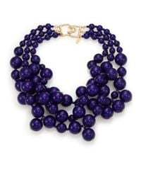 Kenneth Jay Lane | Blue Beaded Statement Necklace | Lyst