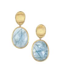 Marco Bicego | Metallic Lunaria Aquamarine & 18k Yellow Gold Small Drop Earrings | Lyst