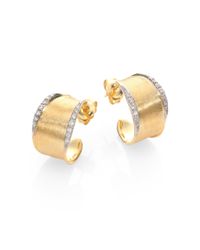 Marco Bicego | Metallic Lunaria Diamond & 18k Yellow Gold Hoop Earrings/1 | Lyst