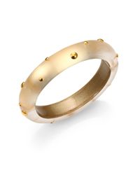 Alexis Bittar | Metallic Studded Lucite Bangle Bracelet/gold | Lyst