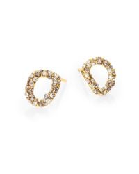 Alexis Bittar | Metallic Elements Jardin De Papillon Crystal Link Stud Earrings/goldtone | Lyst