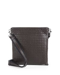 Bottega Veneta | Brown Intrecciato Leather Crossbody Messenger for Men | Lyst