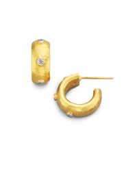 Gurhan | Metallic Celestial Diamond & 24k Yellow Gold Constellation Huggie Hoop Earrings/0.5 | Lyst