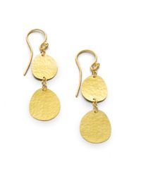 Gurhan | Metallic 24k Yellow Gold Disc Drop Earrings | Lyst