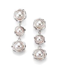 Majorica | 6mm-8mm White Pearl & Sterling Silver Earrings | Lyst