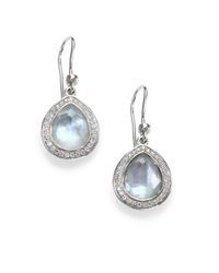 Ippolita | Stella Swiss Blue Topaz, Mother-of-pearl, Diamond & Sterling Silver Doublet Teardrop Earrings | Lyst