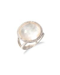 Ippolita | Metallic Stella Mother-of-pearl, Clear Quartz, Diamond & Sterling Silver Medium Doublet Cocktail Ring | Lyst