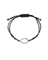 Diane Kordas | Black Diamond & 18k Rose Gold Pear Cord Bracelet | Lyst