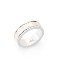 Gucci | Metallic Icon 18k Yellow Gold & Zirconia Thin Band Ring | Lyst