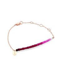 Meira T | Metallic Ruby & 14k Rose Gold Gradient Beaded Bracelet | Lyst