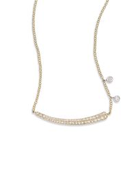 Meira T | Metallic Diamond & 14k Yellow Gold Asymmetrical Curved Bar Necklace | Lyst