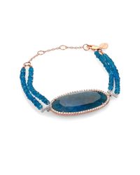 Meira T | Metallic Apatite, Diamond & 14k Rose Gold Two-row Beaded Bracelet | Lyst