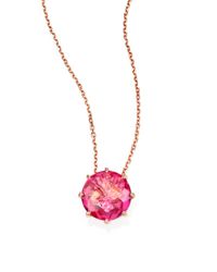KALAN by Suzanne Kalan | Pink Topaz & 14k Rose Gold Round Pendant Necklace | Lyst