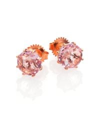 KALAN by Suzanne Kalan | Pink Rose De France & 14k Rose Gold Round Stud Earrings | Lyst