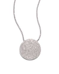Phillips House | Pave 14k White Gold & Diamond Large Infinity Disc Necklace | Lyst