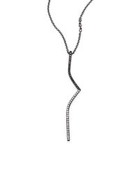 Phyne By Paige Novick | Metallic Elisabeth Black Diamond & Blackened 14k White Gold Curved Bar Necklace | Lyst