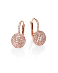 Phillips House | Pink Affair Diamond & 14k Rose Gold Petite Infinity Earrings | Lyst