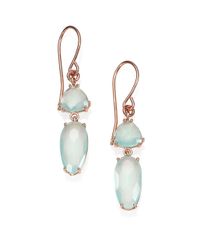 KALAN by Suzanne Kalan | Pink Blue Chalcedony & 14k Rose Gold Double-drop Earrings | Lyst
