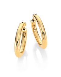Roberto Coin | Metallic 18k Yellow Gold Oval Hoop Earrings/1.05 | Lyst