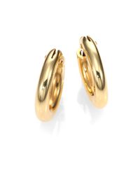 Roberto Coin | Metallic 18k Yellow Gold Petite Oval Hoop Earrings/0.75 | Lyst