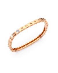 Roberto Coin | Pink Pois Moi Diamond & 18k Rose Gold Single-row Bangle Bracelet | Lyst