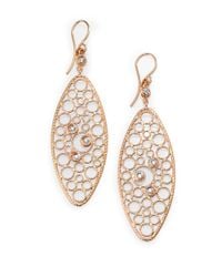 Roberto Coin | Pink Bollicine Diamond & 18k Rose Gold Oval Drop Earrings | Lyst