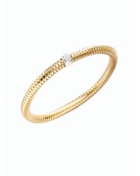 Roberto Coin | Metallic Primavera Diamond & 18k Yellow Gold Woven Bracelet | Lyst