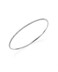 Roberto Coin | Metallic Diamond & 18k White Gold Oval Bangle Bracelet | Lyst