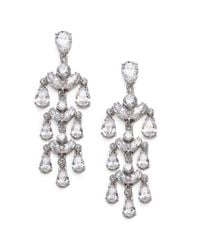 Adriana Orsini | Metallic Sterling Silver Sparkle Chandelier Earrings | Lyst