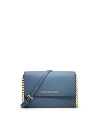 MICHAEL Michael Kors | Blue Large Saffiano-leather Phone Crossbody Bag | Lyst