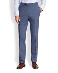 Saks Fifth Avenue | Blue Stretch-wool Trousers for Men | Lyst