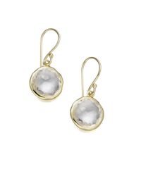 Ippolita | Metallic Lollipop Clear Quartz & 18k Yellow Gold Mini Drop Earrings | Lyst